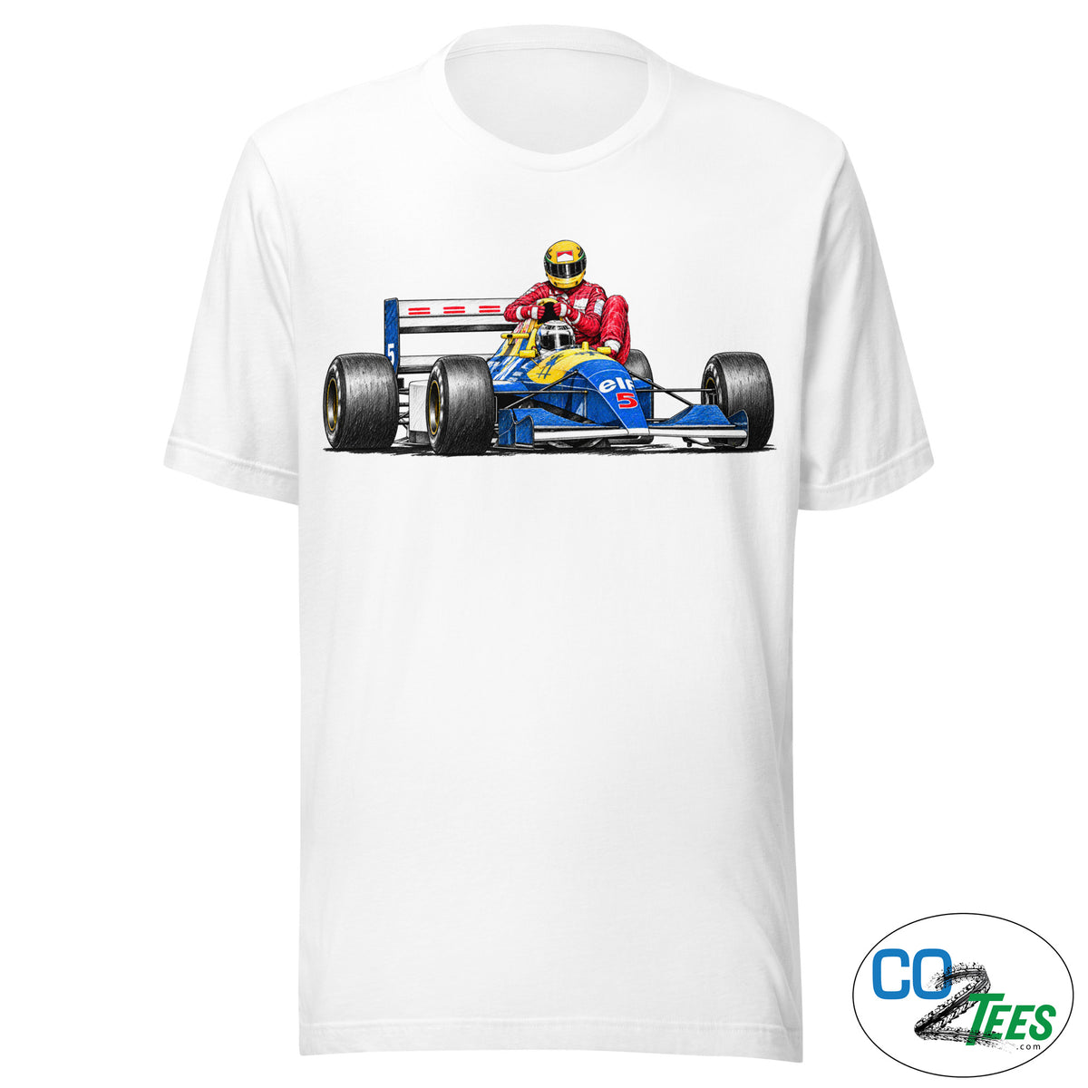 Mansell Senna Lift to Pits 1991 British Grand Prix T-shirt