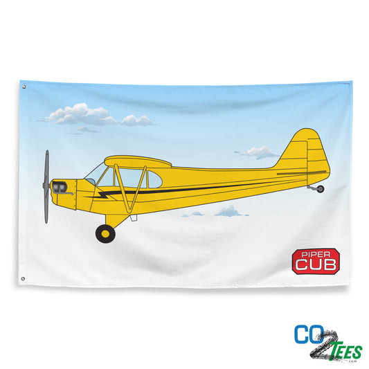 Piper Cub J-3 Airplane Flag