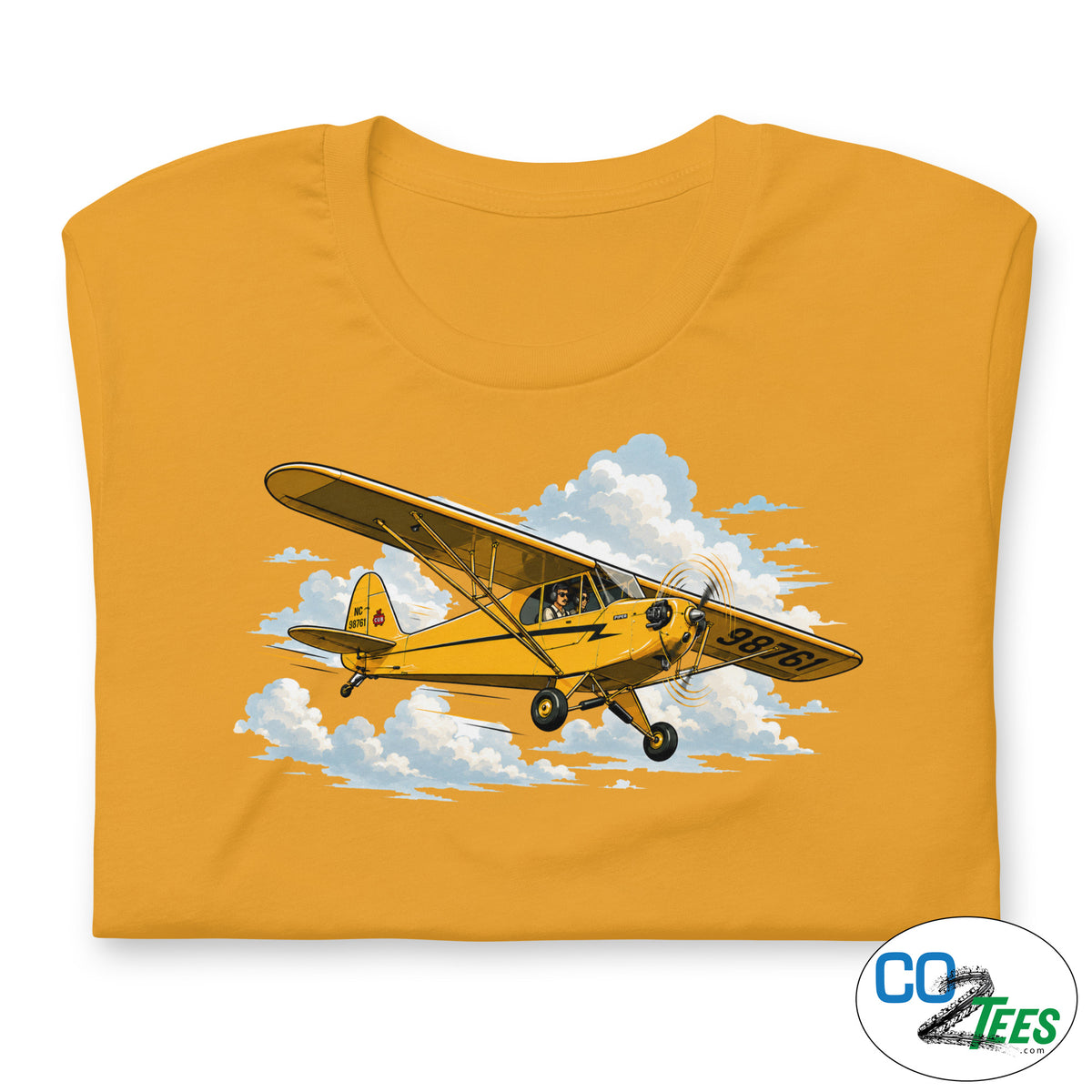 Piper Cub Fly-By Single Engine Aircraft T-shirt