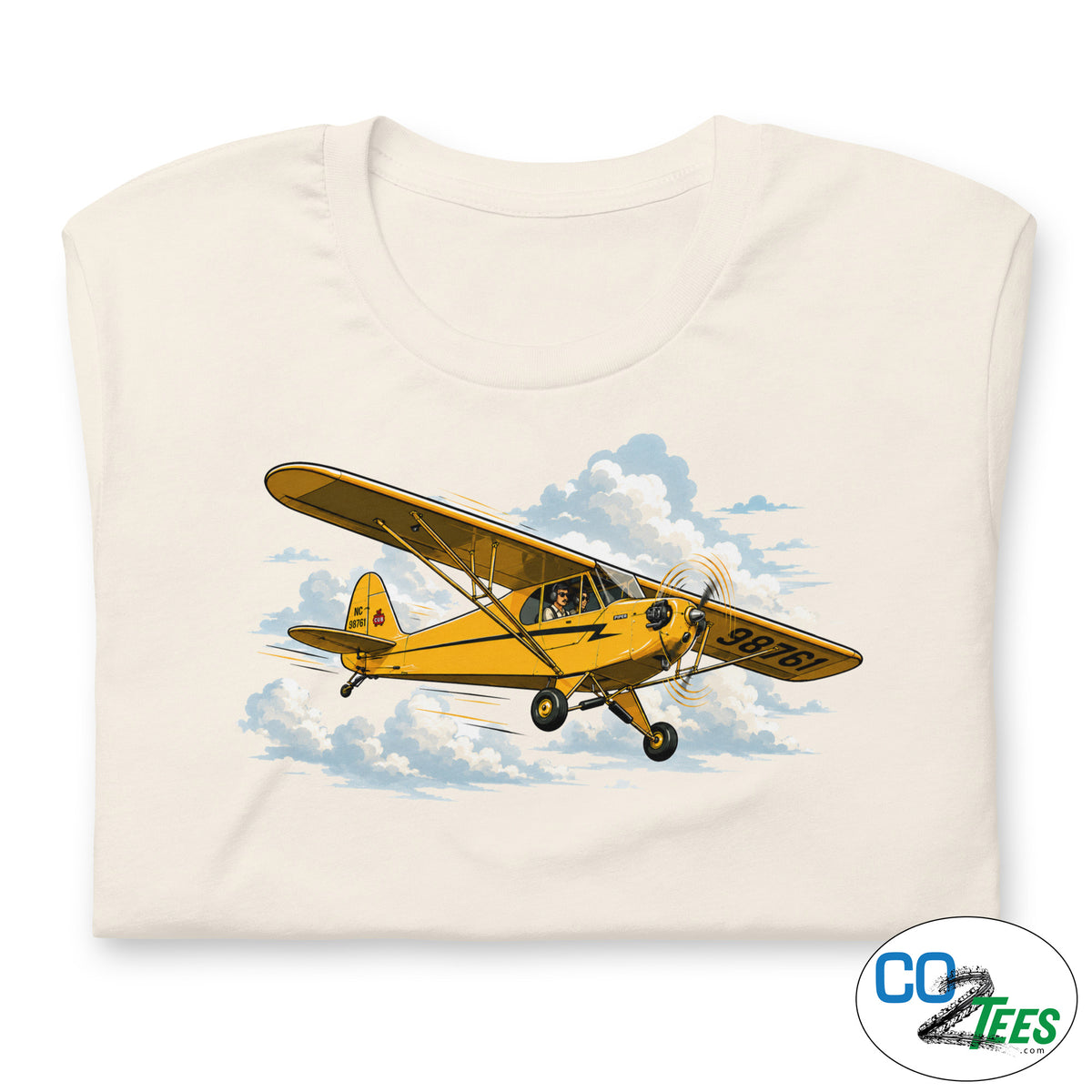 Piper Cub Fly-By Single Engine Aircraft T-shirt