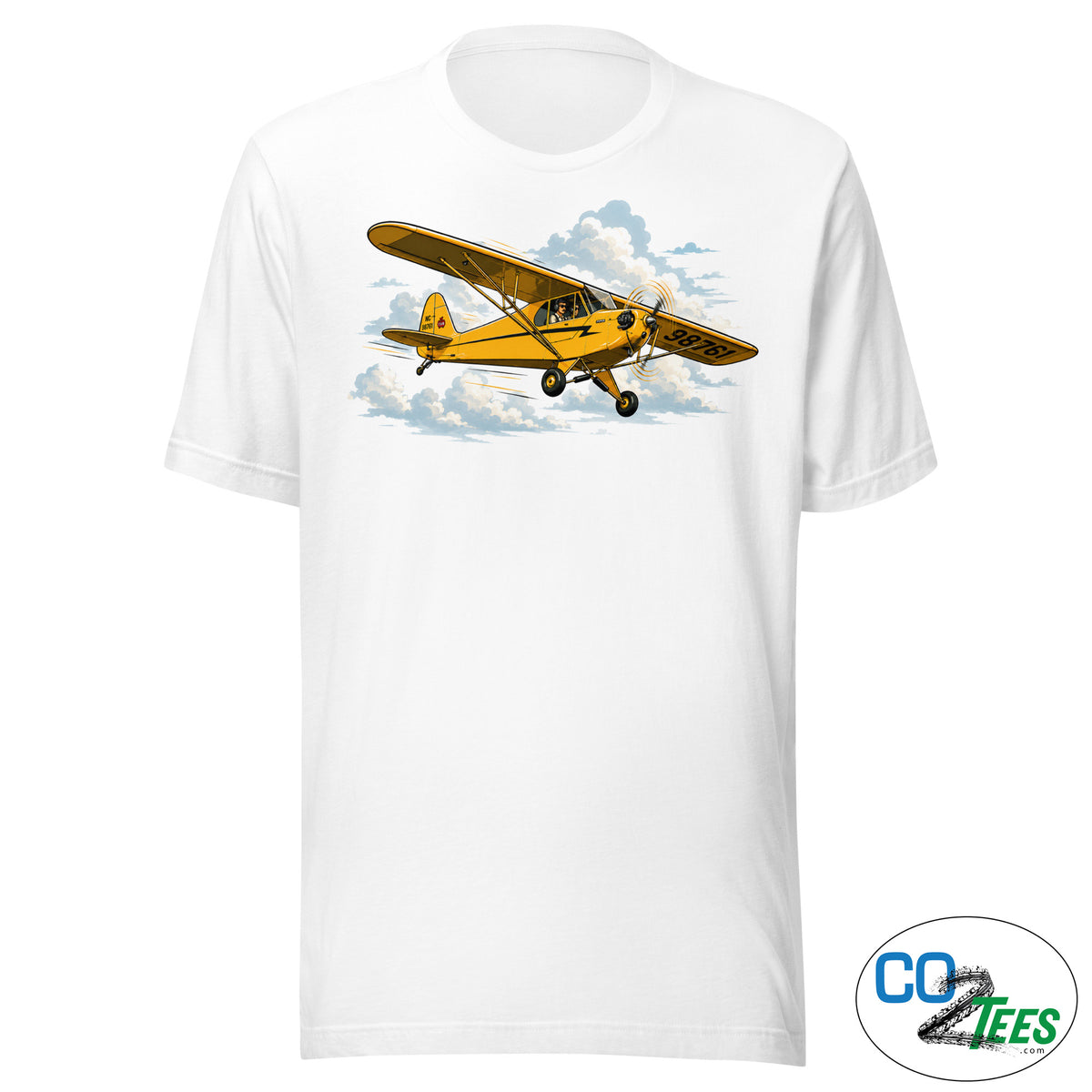 Piper Cub Fly-By Single Engine Aircraft T-shirt
