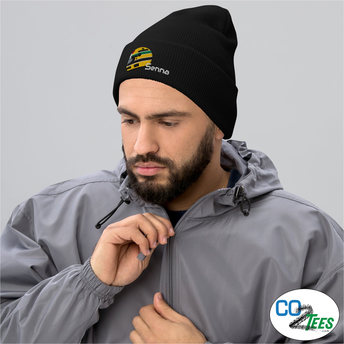 Ayrton Senna Helmet Cuffed Beanie
