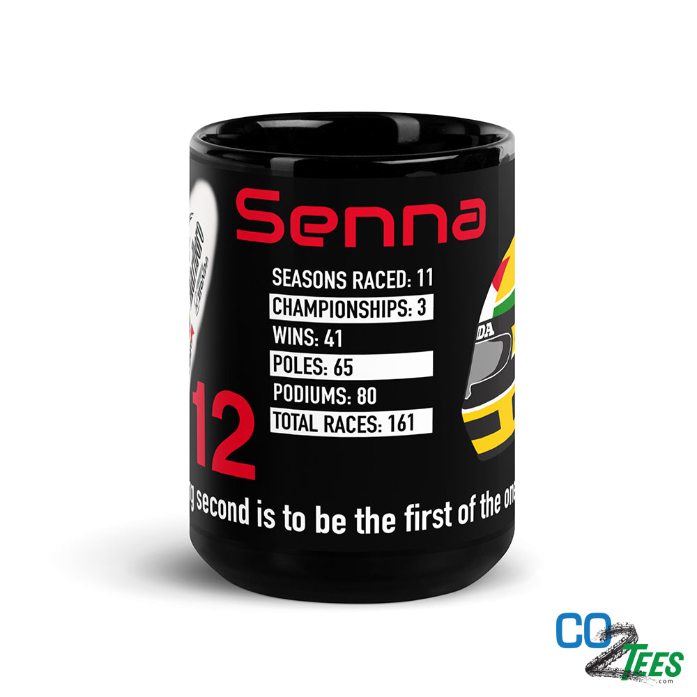 Senna F1 Racing 15oz Black Glossy Coffee Mug