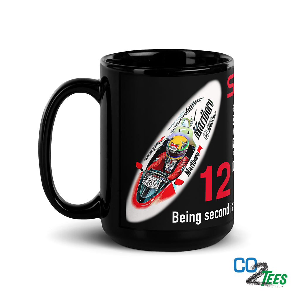 Senna F1 Racing 15oz Black Glossy Coffee Mug