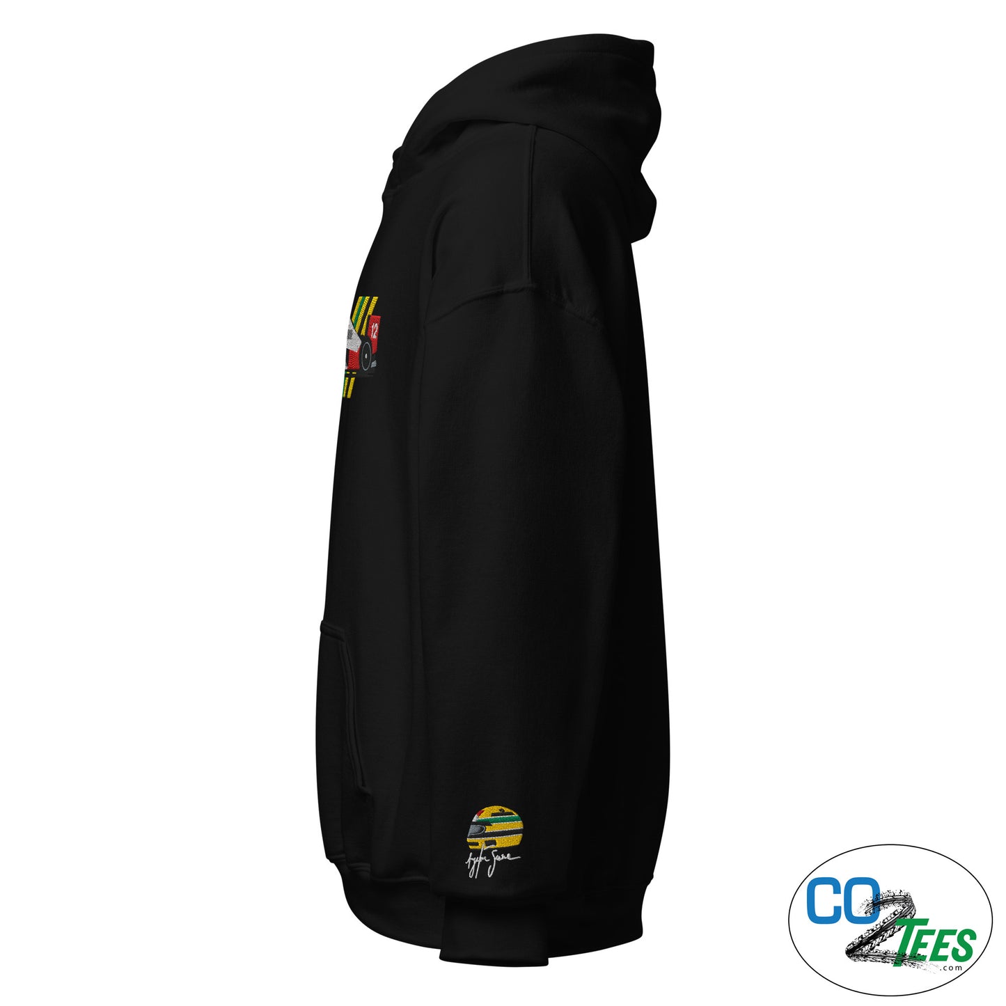 Ayrton Senna F1 Formula Embrodered MP4 Race Pullover Black Hoodie
