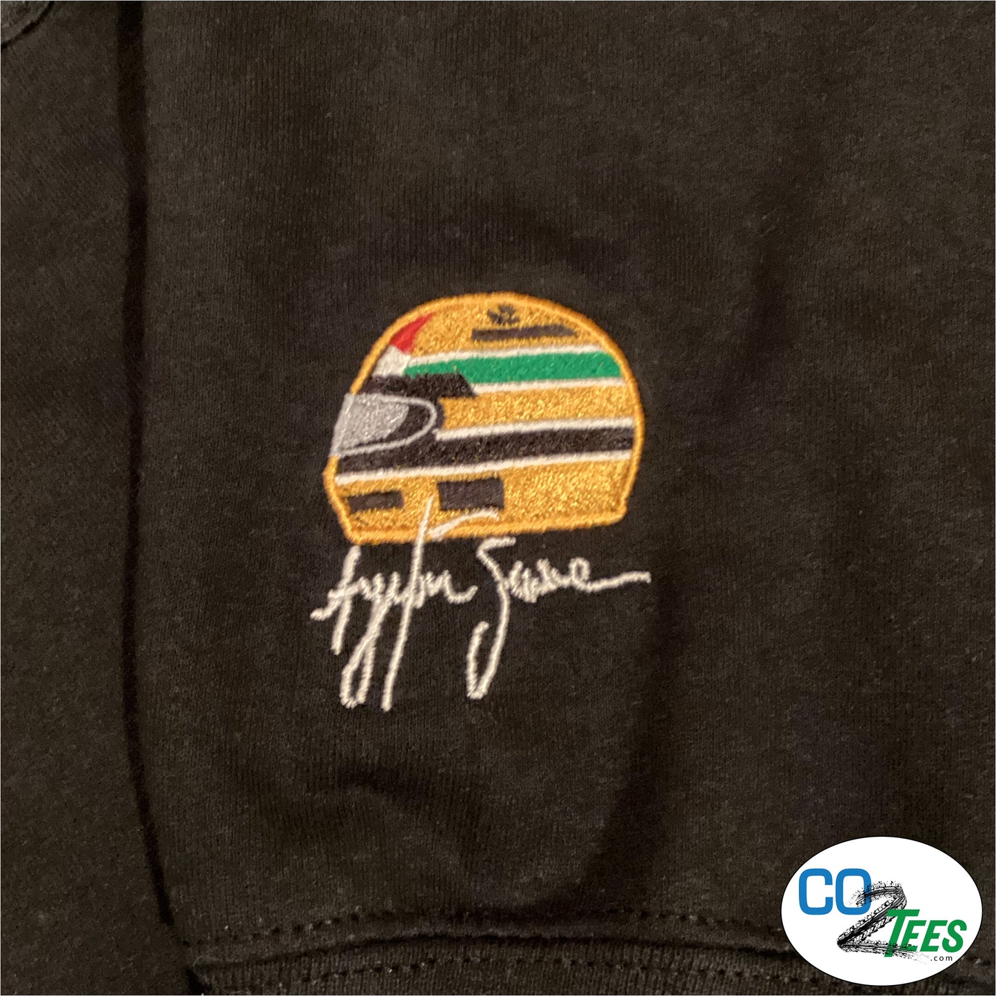 Ayrton Senna F1 Formula Embrodered MP4 Race Pullover Black Hoodie