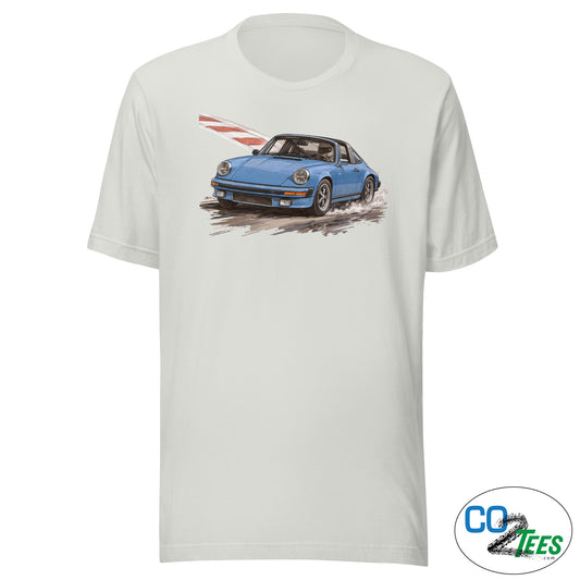 911 Porsche Targa Classic Removable Top Sun Roof Blue T-Shirt